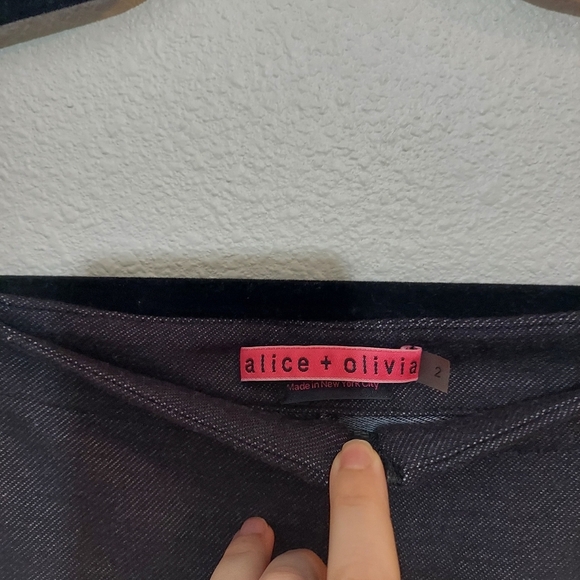 Alice + Olivia Low Rise Zip Up Stretch Pants Black Size 2 - Picture 6 of 14